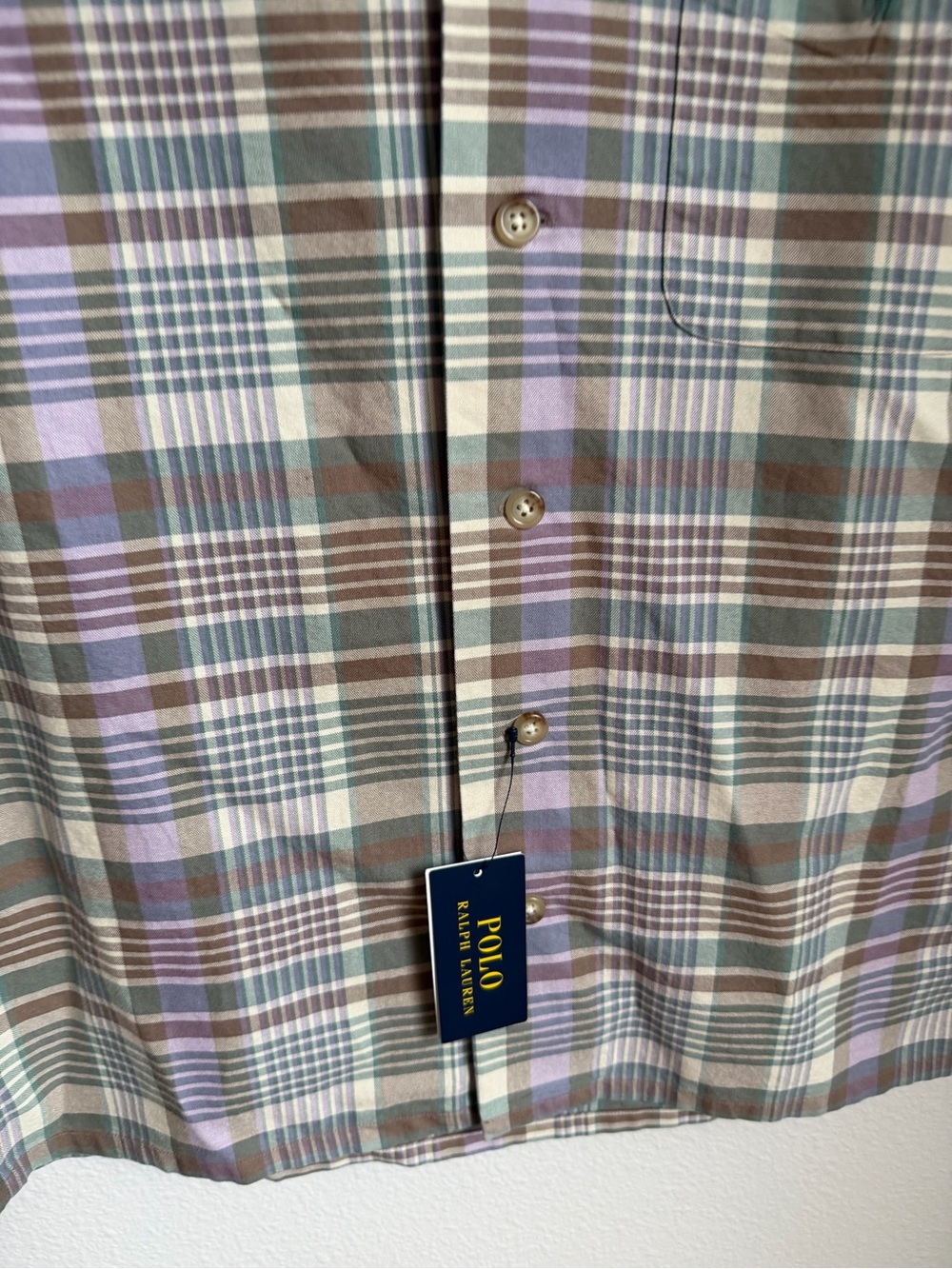 NWT POLO Ralph Lauren Plaid Oxford Camp Shirt Sz S - Picture 5 of 9